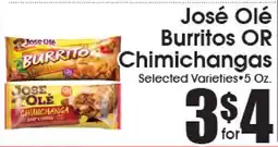 Supremo Foods Inc José Olé Burritos OR Chimichangas offer