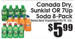 Supremo Foods Inc Canada Dry, Sunkist OR 7Up Soda 8-Pack offer