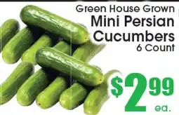 Supremo Foods Inc Green House Grown Mini Persian Cucumbers offer