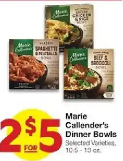 United Supermarkets Marie Callender's Dinner Bowls offer