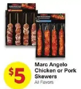 United Supermarkets Marc Angelo Chicken or Pork Skewers offer