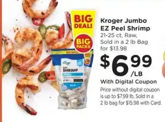 Fry's Kroger jumbo ez peel shrimp offer