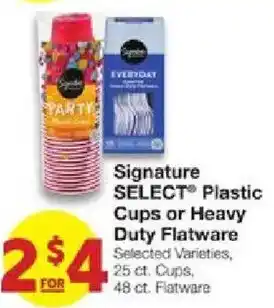 United Supermarkets Signature Select Plastic Cups or Heavy Duty Flatware offer