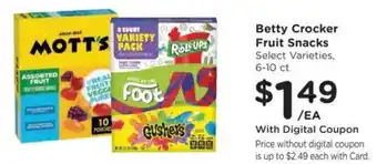 Fry's Betty Crocker fruit snacks offer