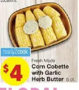 United Supermarkets Fresh Made Corn Cobette with Garlic Herb Butter offer