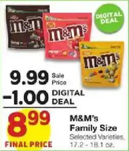 United Supermarkets M&M's Family Size offer