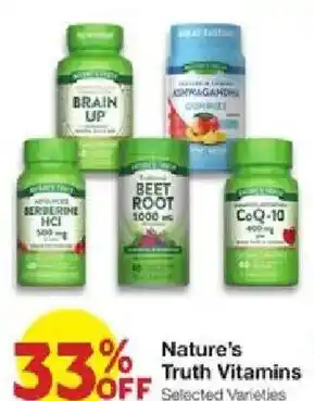 United Supermarkets Nature's Truth Vitamins offer