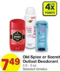 United Supermarkets Old Spice or Secret Outlast Deodorant offer