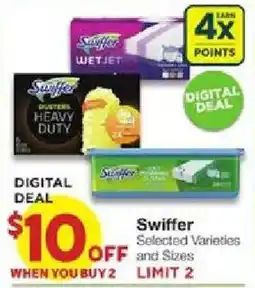 United Supermarkets Swiffer Selected Varieties and Sizes offer