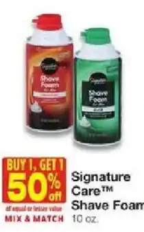 United Supermarkets Signature Care Shave Foam offer