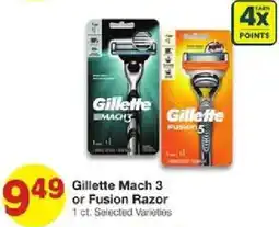United Supermarkets Gillette Mach 3 or Fusion Razor offer