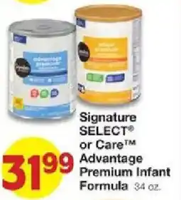United Supermarkets Signature Select or Care Advantage Premium Infant Formula offer