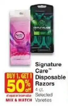 United Supermarkets Signature Care Disposable Razors offer