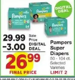 United Supermarkets Pampers super diapers offer