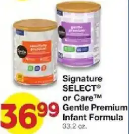 United Supermarkets Signature Select or Care Gentle Premium Infant Formula offer