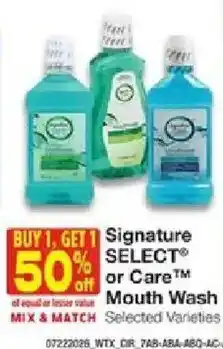 United Supermarkets Signature Select or Care Mouth Wash offer