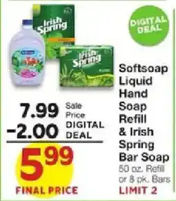 United Supermarkets Irish Spring Softsoap Liquid Hand Soap Refill & Irish Spring Bar Soap offer