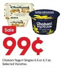Stater Bros Chobani Yogurt Singles offer