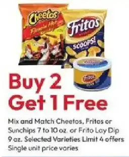 Stater Bros Cheetos, Fritos or Sunchips offer