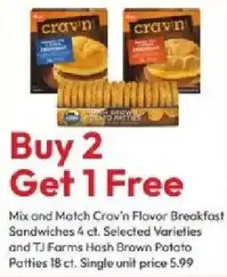 Stater Bros Crav'n Flavor Breakfast Sandwiches offer