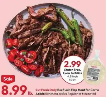 Stater Bros Beef loin flap meat for carne asada offer
