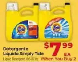 Supermercado El Rancho Detergente Liquido Simply Tide offer