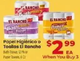 Supermercado El Rancho El Rancho bath tissue or paper towels offer