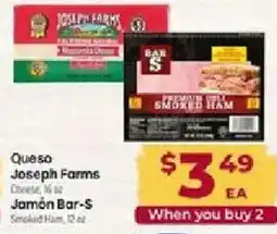 Cardenas Queso Joseph Farms Jamón Bar-S offer