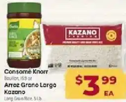 Cardenas Consomé Knorr Bouillon, 16.5 oz or Arroz Grano Largo Kazano Long Grain Rice, 5 lb offer