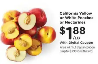 Dillons California Yellow or White Peaches or Nectarines offer