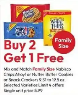 Stater Bros Nabisco Chips Ahoy! or Nutter Butter Cookies or Snack Crackers offer