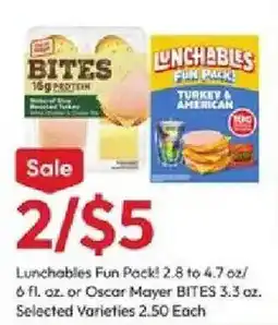 Stater Bros Lunchables Fun Pack or Oscar Mayer Bites offer