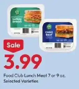 Stater Bros Food Club Lunch Meat offer
