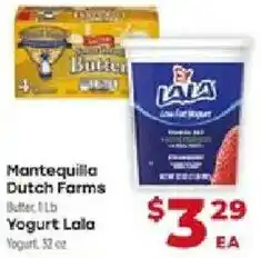 Supermercado El Rancho Mantequilla Dutch Farms Butter Lala Yogurt offer