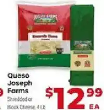 Supermercado El Rancho Queso Joseph Farms Shredded or Block Cheese offer