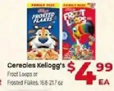 Supermercado El Rancho Cereals Kellogg's Frosted Flakes or Fruit Loops offer