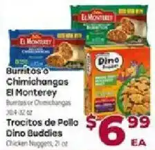 Cardenas El Monterey burritos or chimichangas, dino buddies chicken nuggets offer