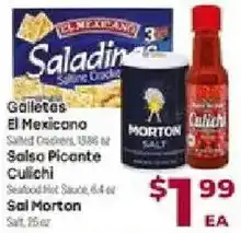 Cardenas El Mexicano Saladina Crackers, Salsa Picante Cullihi, Salt Morton offer