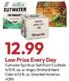 Cutwater Spirits or Salt Point Cocktails or Angry Orchard Hard Cider