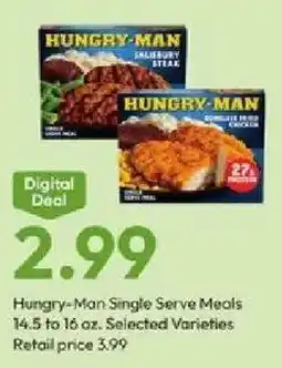 Stater Bros Hungry-Man Single Serve Meals offer