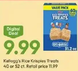 Stater Bros Kellogg's Rice Krispies Treats offer