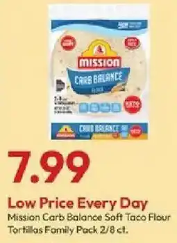 Stater Bros Mission Carb Balance Soft Taco Flour Tortillas Family Pack offer