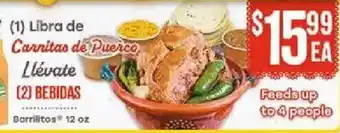 Supermercado El Rancho Libra de Carnitas de Puerco offer