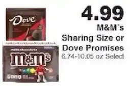 Piggly Wiggly M&M's Sharing Size or Dove Promises offer