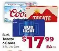 Cardenas Bud, Tecate or Coors offer