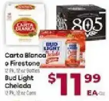 Cardenas Carta Blanca or Firestone Bud Light Chelada offer