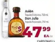 Cardenas Avión Tequila Cristalino, Don Julio Tequila Reposado offer