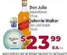Cardenas Don Julio Tequila Blanco, Johnnie Walker Red Label Scotch offer