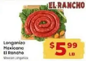 Supermercado El Rancho El Rancho Longaniza Mexicana offer