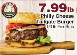 Piggly Wiggly Fox Bros Philly Cheese Tailgate Burger offer